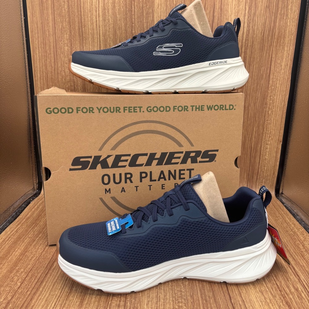 Skechers‎ Edgeride Rekze Mens 11.5 Navy New Extra Wide Fit Sneakers 232835WW/NVW